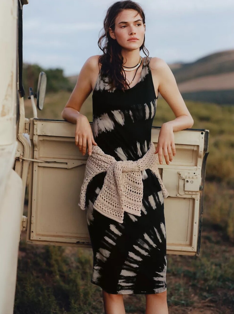 New Anthropologie Aloe Tie Dye Midi Dress Size L
